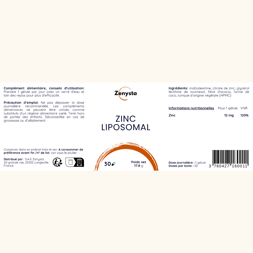 Zinc liposomal